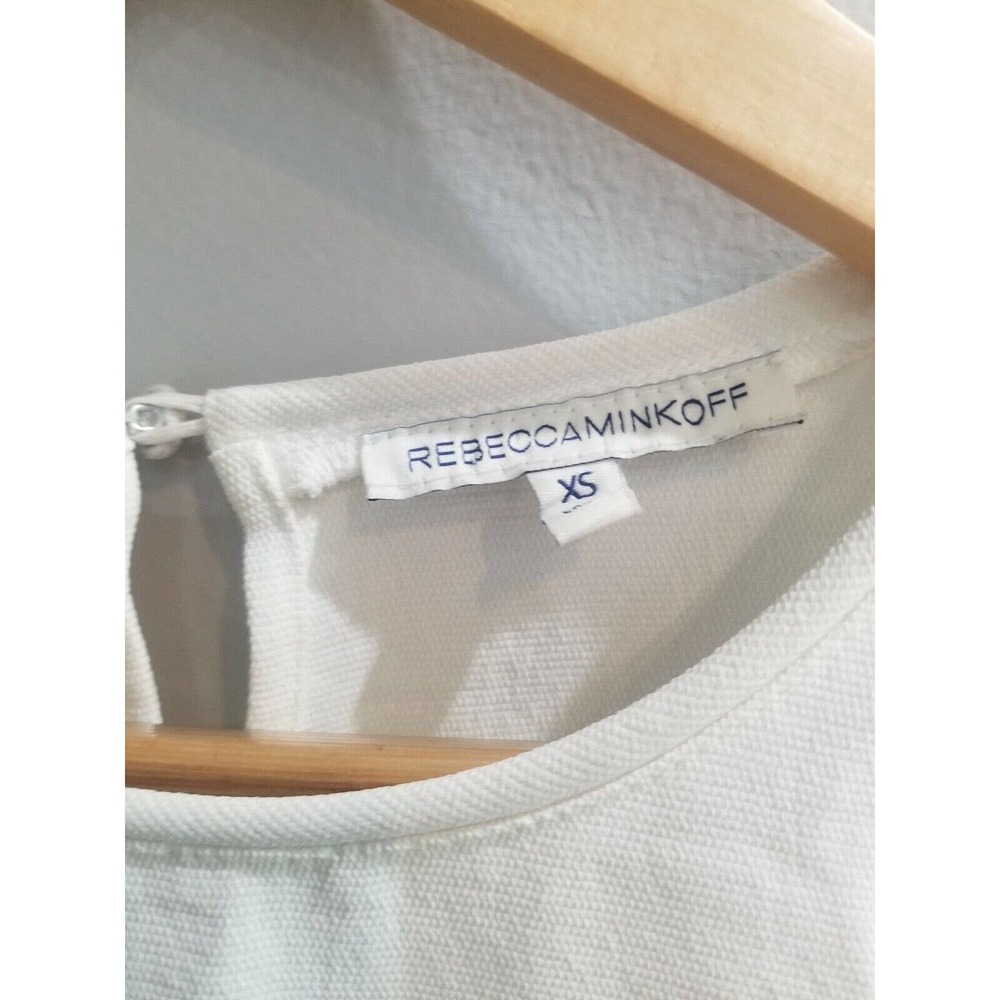 REBECCA MINKOFF MESH TOP OFF WHITE "AVENIDA" TOP ZIPPER XS - Picture 7 of 14